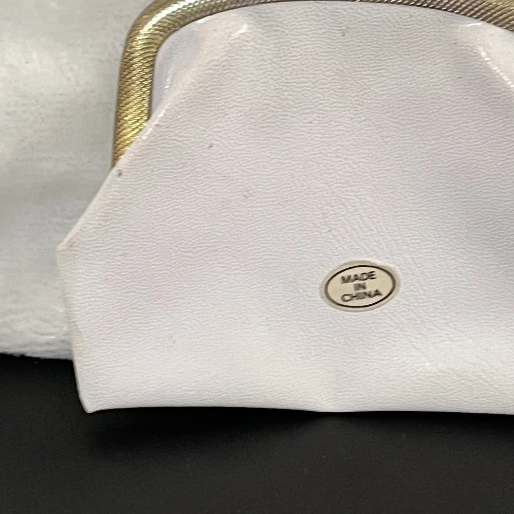 RARE Fairy Coin Purse White Kiss-Lock Clasp Vinyl Angel Girls Kids Child's T VTG
